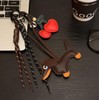1pcs Wezxrauo Genuine Leather Dachshund Keychain - Adorable Dog Shape