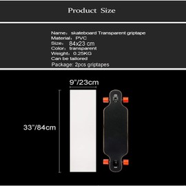 Clear Skateboard Grip Tape Sheet, Bubble Free Waterproof Transparent Scooter Grip Tape, Longboard Griptape, Sandpaper for Rollerboard, Stairs, Pedal, Pistol, Wheelchair, Steps