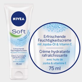 Nivea Nivea Soft Cream Cooling Moisturizer with Jojoba Oil and Vitamin E - 1 x 75 ml
