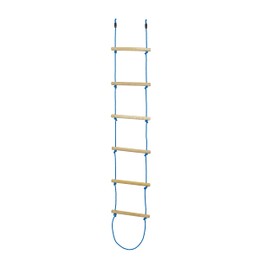 Trelines 7' Wooden Climbing Rope Ladder - The Ultimate Kids' Ninja Warrior Obstacle Course Accessory - Perfect for Enhancing a Ninja or Swing Set Kit, or Even Over Tree Branch. Get Outside