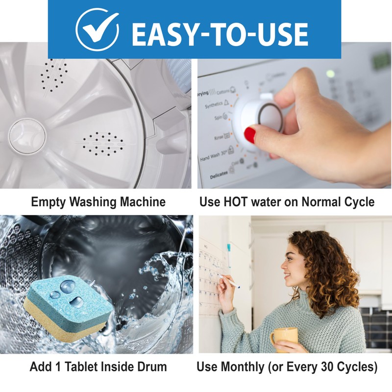 SANI 360° Washing Machine Cleaning tablets, 12 pack is Formulated