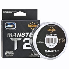 SeaKnight T2 Fluorocarbon Fishing Line Double Layer Fluorocarbon Coated 100 m/110yds Carp Fishing Monofilament Nylon Sinkleine Leader Line 3-35 lb