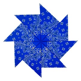 Junvena - Paquete de 8 pañuelos de algodón de 22 pulgadas, multicolor, Sapphire Blue, 22"