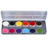 Superstar Aqua Face &amp; Body Paint 12 Color Palette Sparkling