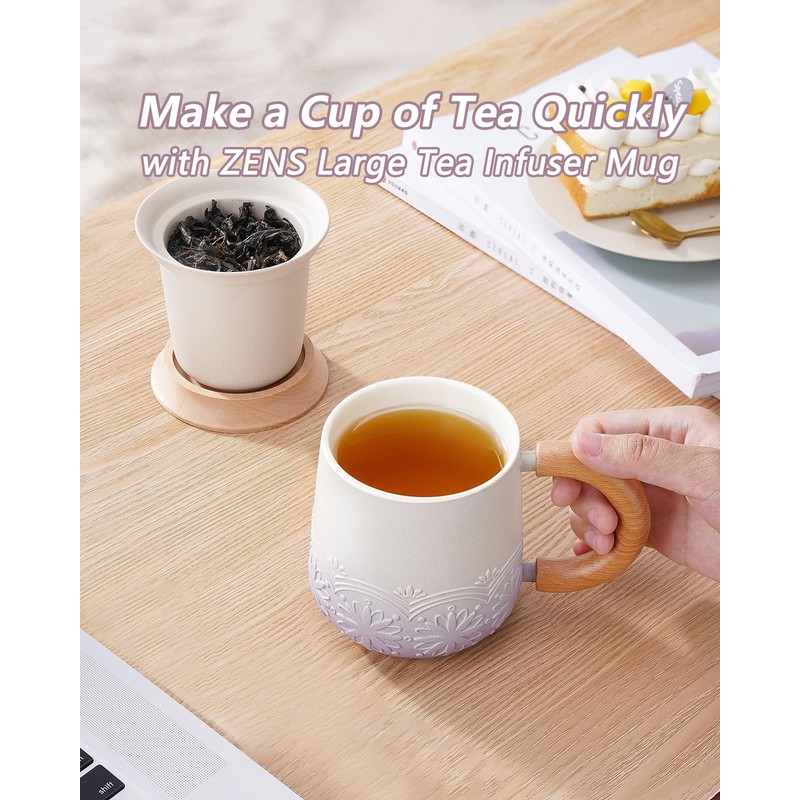 ZENS Tea Mug with Infuser and Lid for Loose Leaf