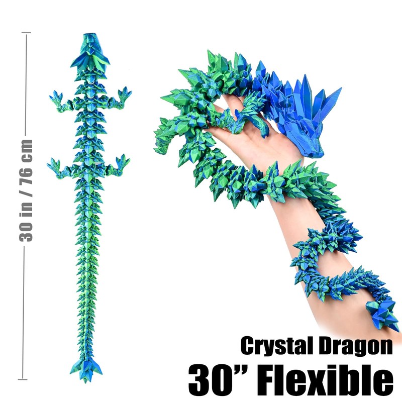 LOCYFENS Large 30" 3D Printed Dragon, Articulated 3D Dragon Toys,
