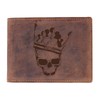 Greenburry Vintage Leather Biker Wallet with Skull 12 x 10