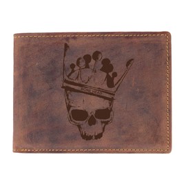 Greenburry Vintage Leather Biker Wallet with Skull 12 x 10 x 3 cm, brown, Vintage