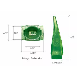 2 - 'fits Esco Super V' Excavator Twin Tiger Rock Bucket Teeth & Pins - V19TVY
