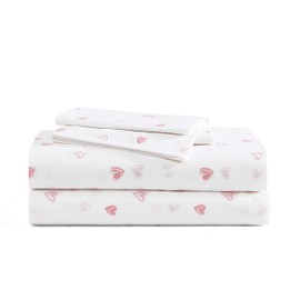 Poppy & Fritz - Twin Sheets, Luxurious Cotton Percale Bedding Set, Crisp & Cool, Super Soft Bed Essentials (Sweet Heart Pink, Twin)