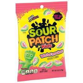 Sour Patch Kids Sweet and Sour Candy Watermelon, 8-Ounce Bag, Pack of 1