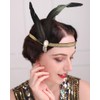 Rumtock Black Flapper Hair Accessories with Rhinestones Beads Applique Headband