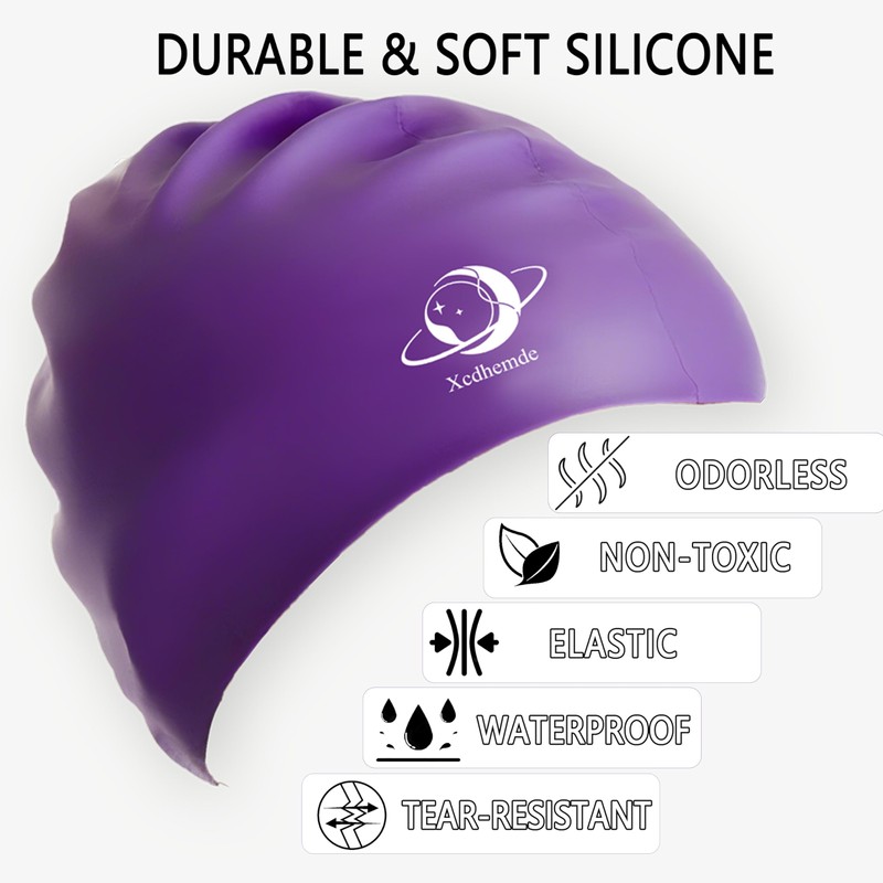 Swimming Cap Swimming Cap for Women and Men (Purple)