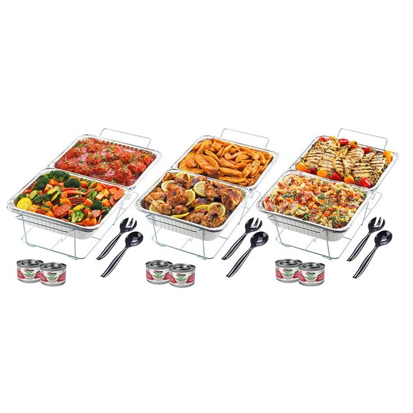 Sterno 70222 24-Piece Disposable Party Set, One Size, Silver