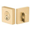 Emtek Hardware Deadbolt, Single Cylinder, Square, Solid Brass, Modern Style,