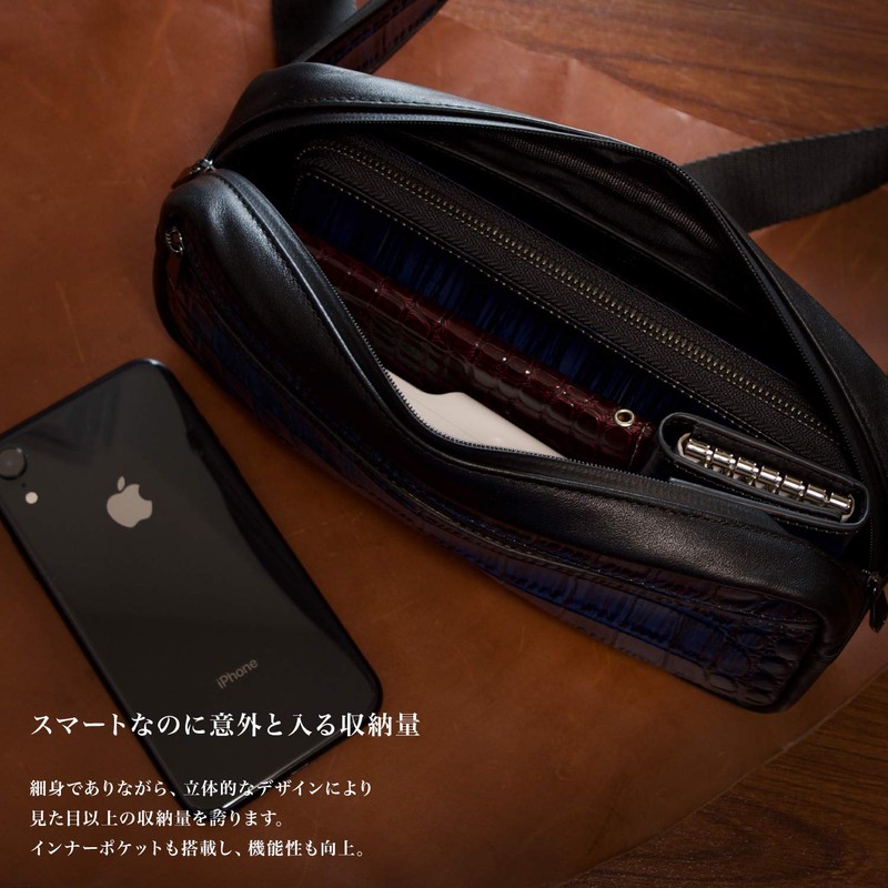 INDIEee Crocodile Embossed Phantom Leather Smart Body Bag, Waist Bag,