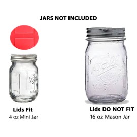 Jarming Collections - Mini Mason Spice Jars Lids- 48mm with Foam Liner-BPA Free-Made in the USA (12, red)
