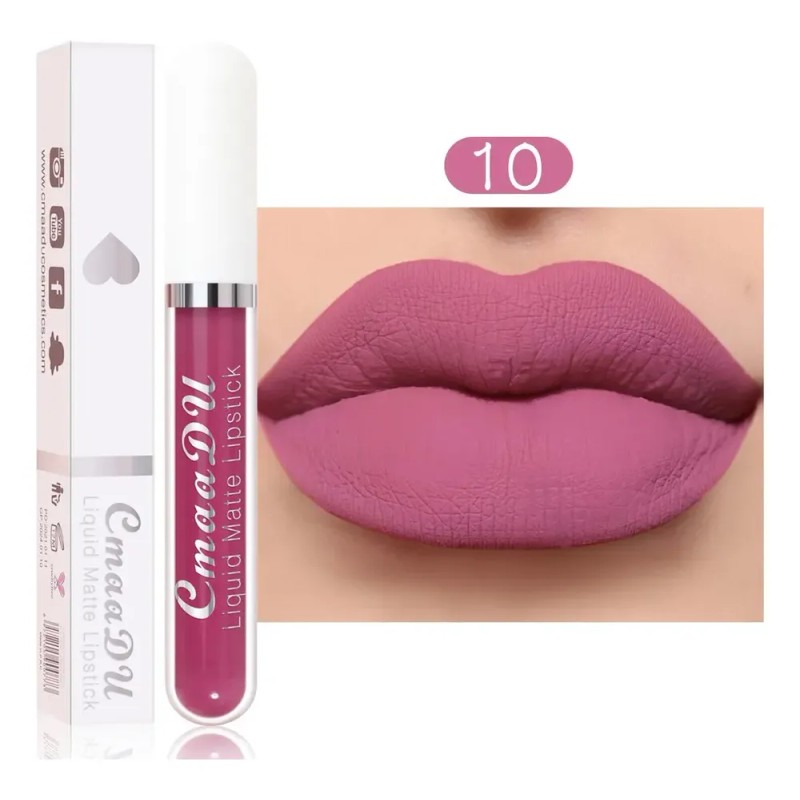 Set 10 Labiales Líquidos Mate Cmaadu Larga Duración 01