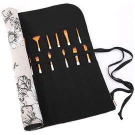 Amoyie Paint Brush Holders Case with 13 pcs Artist Brushes, Storage Bag and Painting Brushes for Acrylic Watercolor Gouache Oil