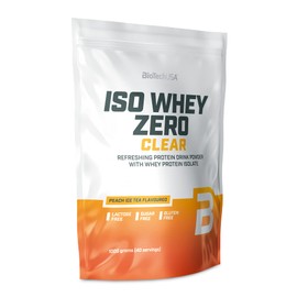 BioTechUSA BioTechUSA Iso Whey Zero Clear Getränkepulver, erfrischend, zuckerfrei, laktosefrei, glutenfrei, 5 Fruchtgeschmacksrichtungen, 88 kcal, 21g Protein, BCAAs, 1000 g, Pfirsich Ice Tea
