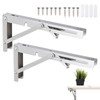 Pack of 2 Folding Console, Stainless Steel Folding Table Wall