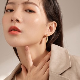 Women pearl earrings, zirconia earrings silver 925 spring earrings for women girls