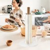 Buruis Wood Paper Towel Holder, Marble Base Modern Decorative Countertop
