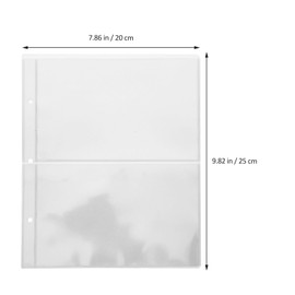 LALAFINA Binder Currency Sleeves for Collectors, 1 Bag of 2-Pocket Clear Currency Pages for Three Ring Binder Refill Plastic Currency Binder Pages for Bills Album