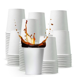 CHEF ROYALE Pack of 500x 7oz Paper Cups for Hot & Cold Drink Disposable Coffee Cups Eco Friendly Cups Perfect to Use for Your Home, Office, Cafe, Work Outdoors White Cups (500, 7oz)