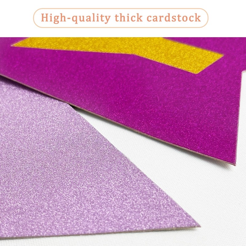 Rose Pink & Gold Pre-strung Glitter Happy Birthday Banner &