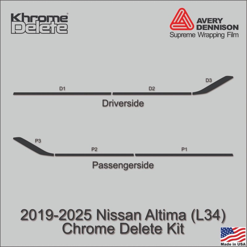 Avery Supreme Wrap Chrome Delete Vinyl Overlay for the 2019-2025