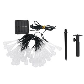 Solar String Lights IP65 Waterproof 2 Light Modes Outdoor String Lights with 30 LED Bulbs for Backyard White Light