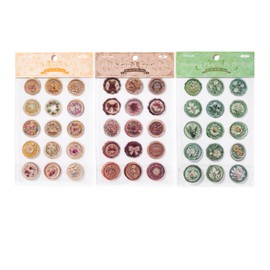 Zolarkar Flake Seals, Collage Material, 45 Pieces, Sealing Wax-like Seal, Retro 3D Flower Seal, Sealing Wax Seal, Stylish, Cute, DIY, Handmade Decorative Seal, Gentle and Fresh Flower Seal, Decoration