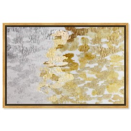 The Oliver Gal Artist Co. Abstract Premium Wall Art Canvas Prints Modern Home Décor 'Gold vs Platinum' - 15" x 10", Gold, Gray