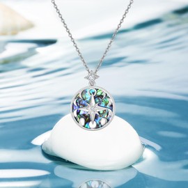 KINGWHYTE Moon Necklace Star Necklace 925 Sterling Silver Moon Phase Necklace Crescent Moon Pendant Planet Chain Space Jewellery Gifts for Women Girls Ladies, Sterling Silver, Not known.