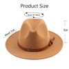 QUUPY Khaki Classic Felt Fedora Hat Wide Brim Floppy Panama