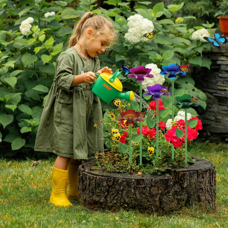 Retyion 6 Pack Bee Watering Station - Flowers Butterfly Feeder,