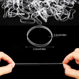 1000 Mini Clear Rubber Bands Soft Elastic Bands Natural Rubber Bands for Kids Hair, Braids Hair, Wedding Hairstyle,Pens, Crab,Catapults, Bills, Bank Paper, Office Supplies-22mm
