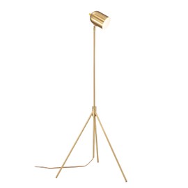 O'Bright Helios - Adjustable Tripod LED Floor Lamp, Dimmable, Swivel Head, Perfect for Reading and Task Lighting, Antique Brass