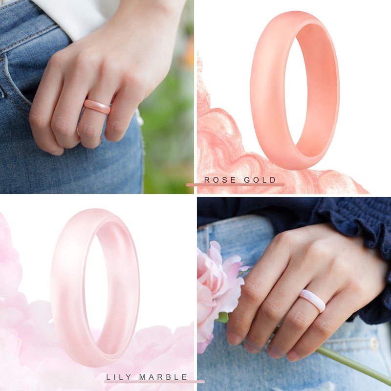 ThunderFit - Alianza de silicona, anillo de goma de 5.5