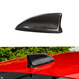 JSWAN Carbon Fiber Car Roof Shark Fin Antenna Base Cover Trim for 11th Gen Civic Hatchback Type r FL5 Typer Roof Aerial Radio Signal Base Exterior Accessories (Bright Black)