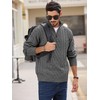 Comdecevis Wool Sweater for Men Quarter Zip Cable Knit Sweatshirt