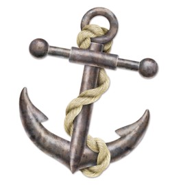 Beistle Jointed Anchor Photo Prop Backdrop, 62"- Nautical Ship Themed Wall Decoration, Sailing the Seas Cut Out Party Decor