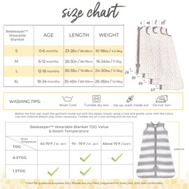 Burt's Bees Baby Beekeeper Wearable Blanket Winter, Organic Cotton Swaddle 0.5 or 1.5 TOG, Baby Infant Wearable Blanket & Essentials Shower Gift