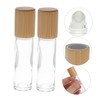 PACKOVE 10pcs 10ML Refillable Glass Roller Ball Perfume Bottles Bamboo
