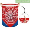 Large Laundry Basket Hamper - Red Spiderweb 62L Collapsible Storage
