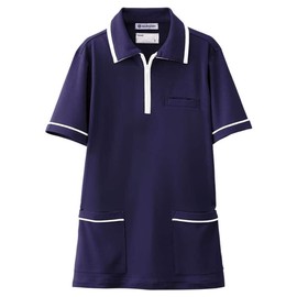 Nurse 9382204A Polo Shirt, Side Pocket, Zipper, Nursing, Nursing, Nursing, Care, M, Navy