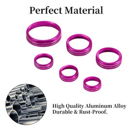 BORUIEN for Ford Bronco 2021-2023 Accessories Air Conditioner Headlight Switch Knob 4WD Wheel Drive Trailer Gear Switch Knob Cover 6pcs Aluminum Alloy Pink (Don't fit for Sport)