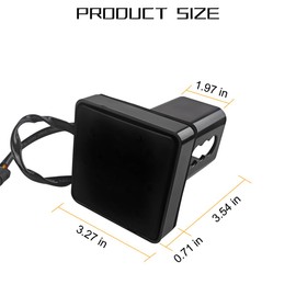 HZEL Trailer Hitch Receiver Cover with 15 LED Brake Lights, Super Bright Vehicle Lamp Tail Light Fit 2" Receiver, Auto Exterior Lighting Accessories, Universal for Towing Truck RV SUV (Red/Black)