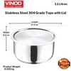 Vinod Stainless Steel 304 Grade Pot/Deep Pot/Saucepan with Lid -